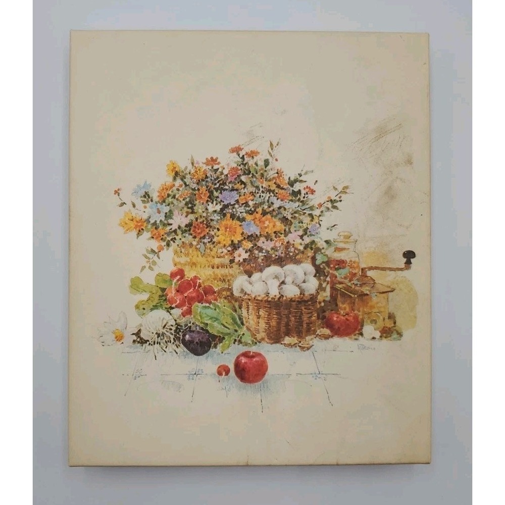 HALLMARK‎ Vintage Stationery Flower Basket Fruit And Veggies READ